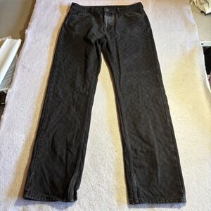 Daily Paper Mens Monogram Jacquard Straight Leg Jeans Black Size M 33x31